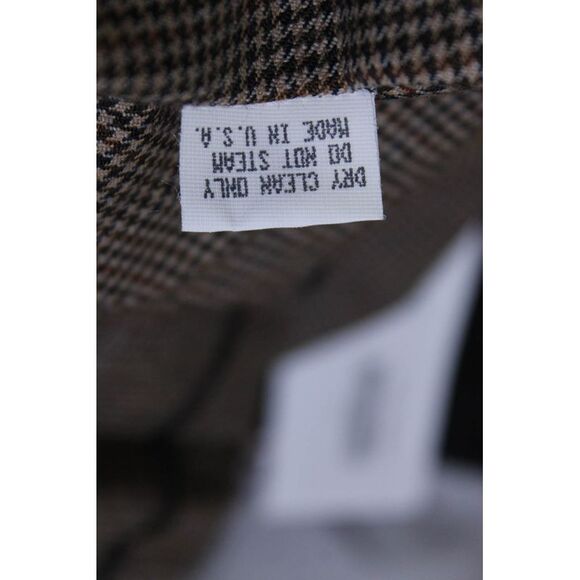 Chaiken and Capone Womens Vintage Glen Check Button Up Jacket Brown Size 8 - Picture 6 of 6